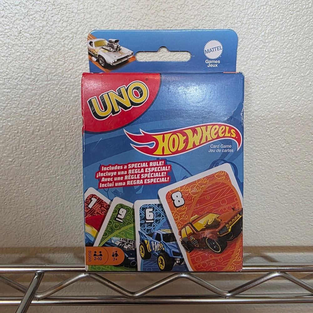 UNO Hot Wheels Card Game Special Rule Ages 7+ 2-10 Players Mattel Cars NEW